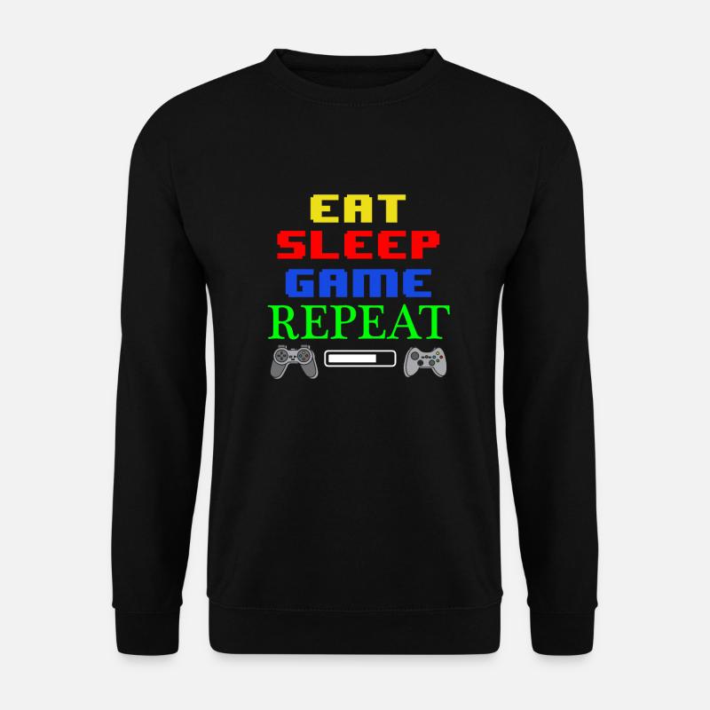 Eat Sleep Game Repeat - Unisex Pullover - Schwarz