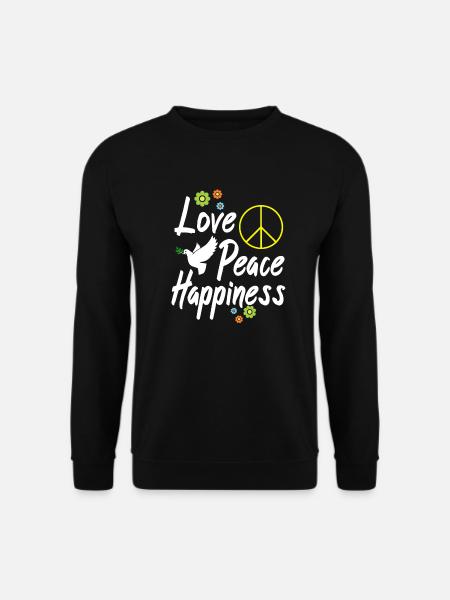 Love Peace Happiness - Unisex Pullover - Schwarz