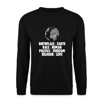 Hippi Peace Love fleurs cadeau joie - Sweat-shirt Unisexe - noir - Devant - Alina (178cm) & Michal (187cm)