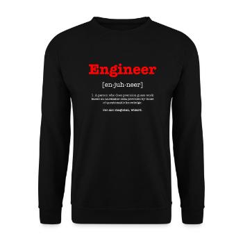 Engineer - Unisex Pullover - Schwarz - Vorne - Alina (178cm) & Michal (187cm)