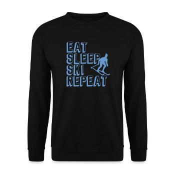 Eat sleep ski repeat - Unisex Sweatshirt - black - Front - Alina (178cm) & Michal (187cm)
