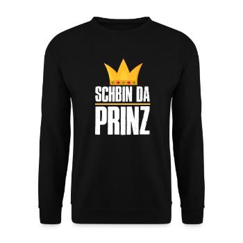 Schbin da Prinz - Unisex Pullover - Schwarz - Vorne - Alina (178cm) & Michal (187cm)