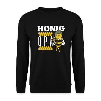 Bienen Opa Umwelt Schutz Imker Bienenflüsterer - Unisex Pullover - Schwarz - Vorne - Alina (178cm) & Michal (187cm)