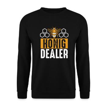 Honig Dealer - Unisex Pullover - Schwarz - Vorne - Alina (178cm) & Michal (187cm)