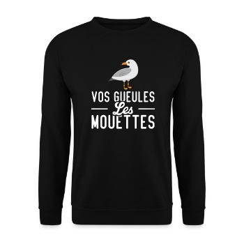 Vos gueules les mouettes - Sweat-shirt Unisexe - noir - Devant - Alina (178cm) & Michal (187cm)