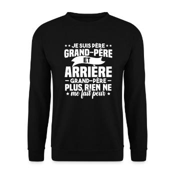 Je suis papa grand-père et arrière-grand-père - Sweat-shirt Unisexe - noir - Devant - Alina (178cm) & Michal (187cm)