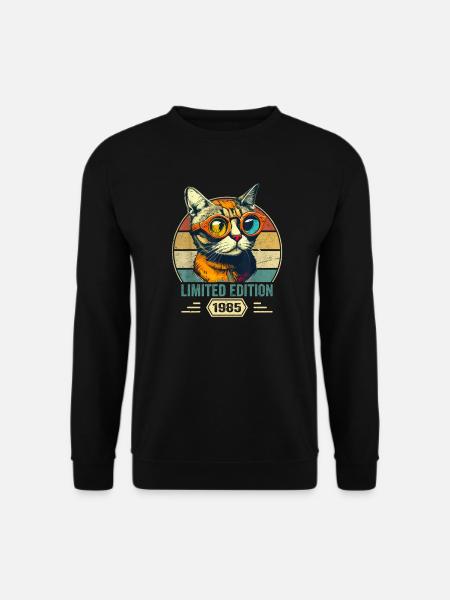 Awesome since 1985 Katze Geburtstag Geschenk - Unisex Pullover - Schwarz