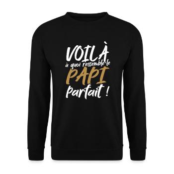 Voilà à quoi ressemble le papi parfait - Sweat-shirt Unisexe - noir - Devant - Alina (178cm) & Michal (187cm)