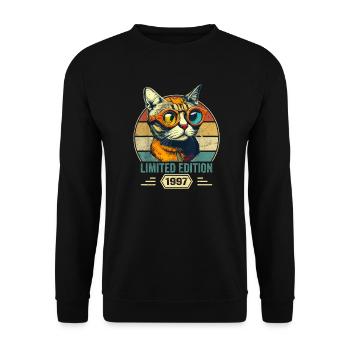 Awesome since 1997 Cat Birthday Gift - Unisex Sweatshirt - black - Front - Alina (178cm) & Michal (187cm)