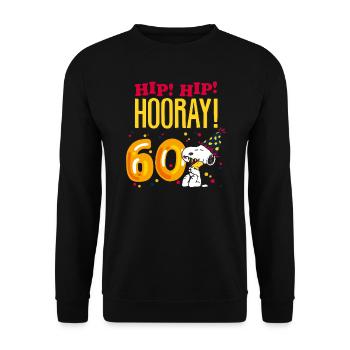 Peanuts 60 Years Birthday Design With Quote - Unisex Sweatshirt - black - Front - Alina (178cm) & Michal (187cm)