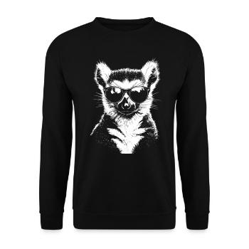 Lunettes de soleil drôle de lémurien - Sweat-shirt Unisexe - noir - Devant - Alina (178cm) & Michal (187cm)