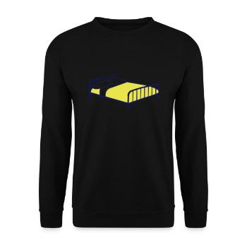 Bett Schlafzimmer Doppelbett Geschenkidee schlafen - Unisex Pullover - Schwarz - Vorne - Alina (178cm) & Michal (187cm)