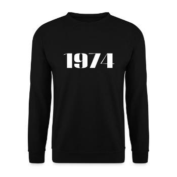 1974 - Gift born in 1974 - Unisex Sweatshirt - black - Front - Alina (178cm) & Michal (187cm)