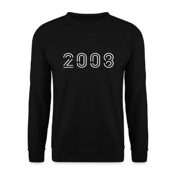 Millésime 2008 Né Millésime Anniversaire 2008 - Sweat-shirt Unisexe - noir - Devant - Alina (178cm) & Michal (187cm)