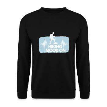 Hiking mood on Hiking Wanderung lustig Geschenk - Unisex Pullover - Schwarz - Vorne - Alina (178cm) & Michal (187cm)