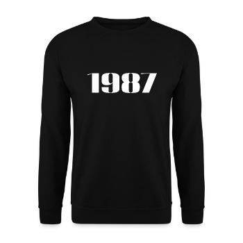 1987 - Cadeau né en 1987 - Sweat-shirt Unisexe - noir - Devant - Alina (178cm) & Michal (187cm)