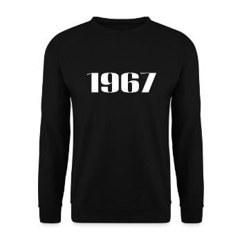 1967 - Geschenk geboren im Jahr 1967 - Unisex Pullover - Schwarz - Vorne - Alina (178cm) & Michal (187cm)