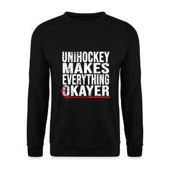 floorball floorball coach floorball-citations - Sweat-shirt Unisexe - noir - Devant - Alina (178cm) & Michal (187cm)