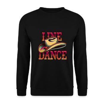 Line Dance mein Hobby - meine Passion - mein Ding - Unisex Pullover - Schwarz - Vorne - Alina (178cm) & Michal (187cm)