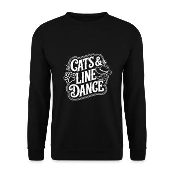 Katzen und Line Dance - Unisex Pullover - Schwarz - Vorne - Alina (178cm) & Michal (187cm)