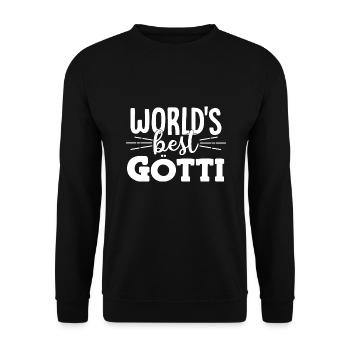 Meilleur Götti du monde Parrain Suisse - Sweat-shirt Unisexe - noir - Devant - Alina (178cm) & Michal (187cm)