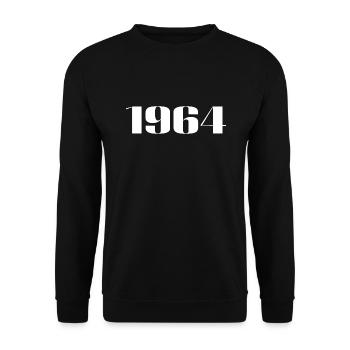 1964 - Cadeau né en 1964 - Sweat-shirt Unisexe - noir - Devant - Alina (178cm) & Michal (187cm)