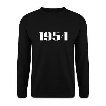 1954 - Cadeau né en 1954 - Sweat-shirt Unisexe - noir - Devant - Alina (178cm) & Michal (187cm)