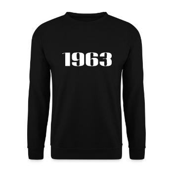 1963 - Cadeau né en 1963 - Sweat-shirt Unisexe - noir - Devant - Alina (178cm) & Michal (187cm)