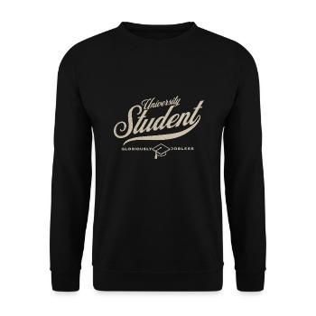 Univeristy Student - Gloriously jobless Vintage - Unisex Pullover - Schwarz - Vorne - Alina (178cm) & Michal (187cm)