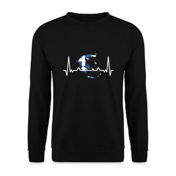 Drapeau de la Grèce Hellas Athènes Drapeau grec - Sweat-shirt Unisexe - noir - Devant - Alina (178cm) & Michal (187cm)