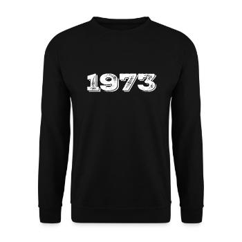 Geburtstagsgeschenk 1973 - 1973 - Unisex Pullover - Schwarz - Vorne - Alina (178cm) & Michal (187cm)