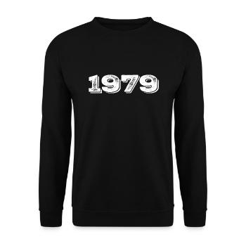 Geburtstagsgeschenk 1979 - 1979 - Unisex Pullover - Schwarz - Vorne - Alina (178cm) & Michal (187cm)