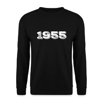 Cadeau d’anniversaire 1955 - 1955 - Sweat-shirt Unisexe - noir - Devant - Alina (178cm) & Michal (187cm)