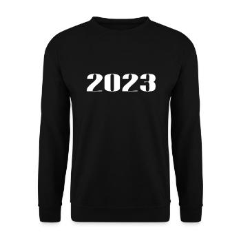 2023 - Gift born in 2023 - Unisex Sweatshirt - black - Front - Alina (178cm) & Michal (187cm)