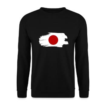 Drapeau du Japon Look Usé Nihon Drapeau Japonais - Sweat-shirt Unisexe - noir - Devant - Alina (178cm) & Michal (187cm)