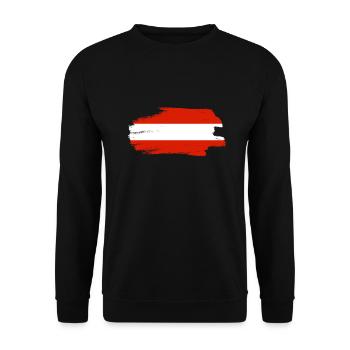Austria Flag Austria Austrian Flag AT - Unisex Sweatshirt - black - Front - Alina (178cm) & Michal (187cm)