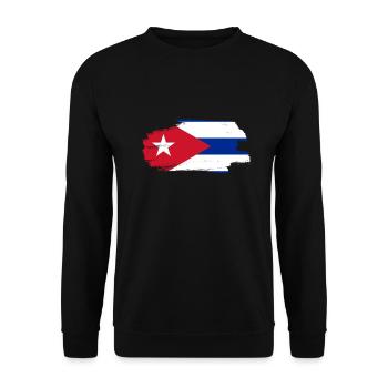 Kuba Flagge Karibik Urlaub Cuba Reise Havanna - Unisex Pullover - Schwarz - Vorne - Alina (178cm) & Michal (187cm)