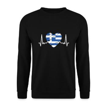 Drapeau de la Grèce Hellas Athènes Drapeau grec - Sweat-shirt Unisexe - noir - Devant - Alina (178cm) & Michal (187cm)