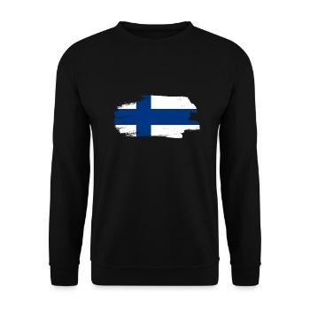 Finland Flag Suomi Finnish Flag Used Look - Unisex Sweatshirt - black - Front - Alina (178cm) & Michal (187cm)