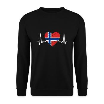 Drapeau Norvège Scandinavie Drapeau norvégien ECG - Sweat-shirt Unisexe - noir - Devant - Alina (178cm) & Michal (187cm)