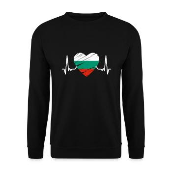 Drapeau de la Bulgarie Drapeau bulgare Sables d’or - Sweat-shirt Unisexe - noir - Devant - Alina (178cm) & Michal (187cm)