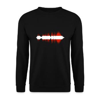 Austria Flag Austria Austrian Flag AT - Unisex Sweatshirt - black - Front - Alina (178cm) & Michal (187cm)