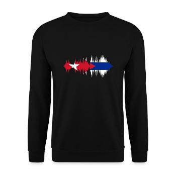 Kuba Flagge Karibik Urlaub Cuba Reise Havanna - Unisex Pullover - Schwarz - Vorne - Alina (178cm) & Michal (187cm)