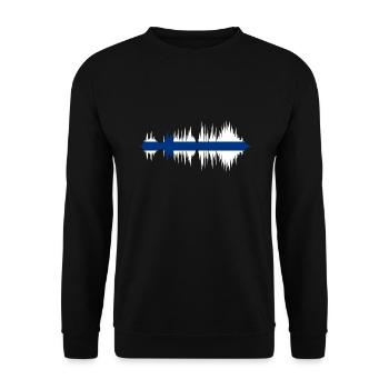 Finlande Drapeau Suomi Drapeau finlandais utilisé Look - Sweat-shirt Unisexe - noir - Devant - Alina (178cm) & Michal (187cm)