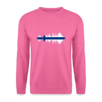 Finnland Flagge Suomi Finnische Fahne Used Look - Unisex Pullover - Pink - Vorne