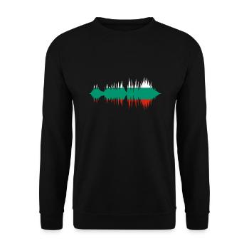 Bulgarien Flagge Bulgarische Fahne Goldstrand - Unisex Pullover - Schwarz - Vorne - Alina (178cm) & Michal (187cm)