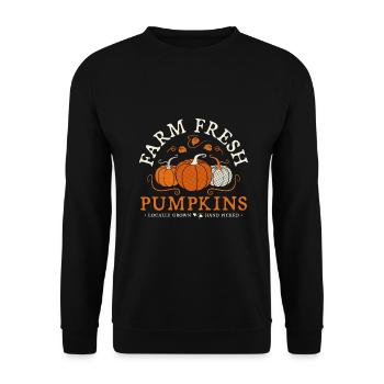 Citrouilles Cueillette Ferme Citrouilles fraîches Champ Jardin - Sweat-shirt Unisexe - noir - Devant - Alina (178cm) & Michal (187cm)