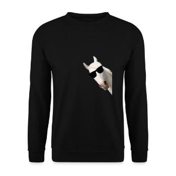 Pferd Sonnenbrille weiss - Unisex Pullover - Schwarz - Vorne - Alina (178cm) & Michal (187cm)