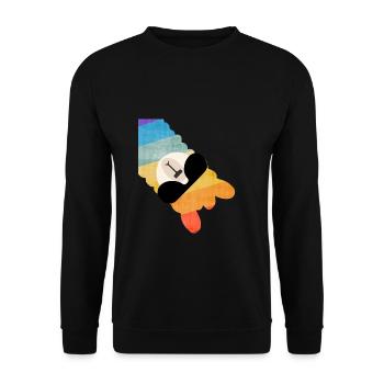 Lama Alpaka mit Sonnenbrille - Unisex Pullover - Schwarz - Vorne - Alina (178cm) & Michal (187cm)
