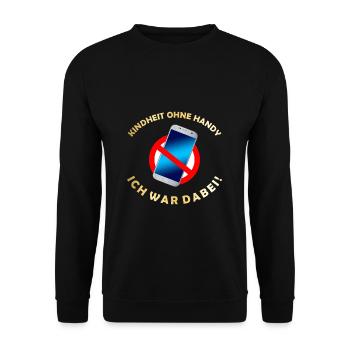 Kindheit ohne Handy ich war dabei - Unisex Pullover - Schwarz - Vorne - Alina (178cm) & Michal (187cm)